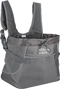 Outward Hound PupPak Dog Front Carrier, Small, Grey â€“ Hands-Free Hiking & Camping Pet Backpack for Small Pets up to 10 lbs, Padded Straps, Breathable Mesh, Water-Resistant, Safety Clip