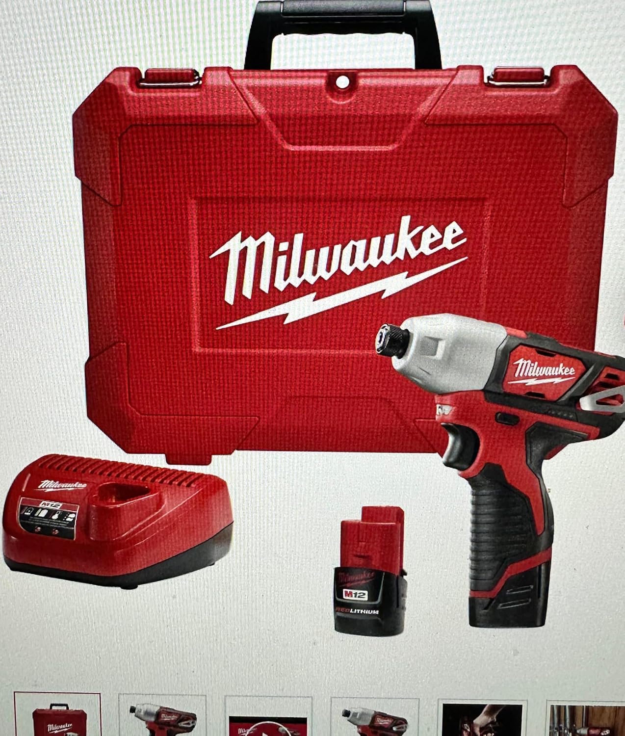 Milwaukee Electric Tool 2462-22 Milwaukee M12 Cordless Impact Driver Kit, 12 V