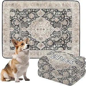 Thicken Super Absorbent Reusable, Washable Pee Pads for Dogs - 2 Pack, 36x48 Non-Slip Leakproof Potty Pads for Floor, Crate & Couch