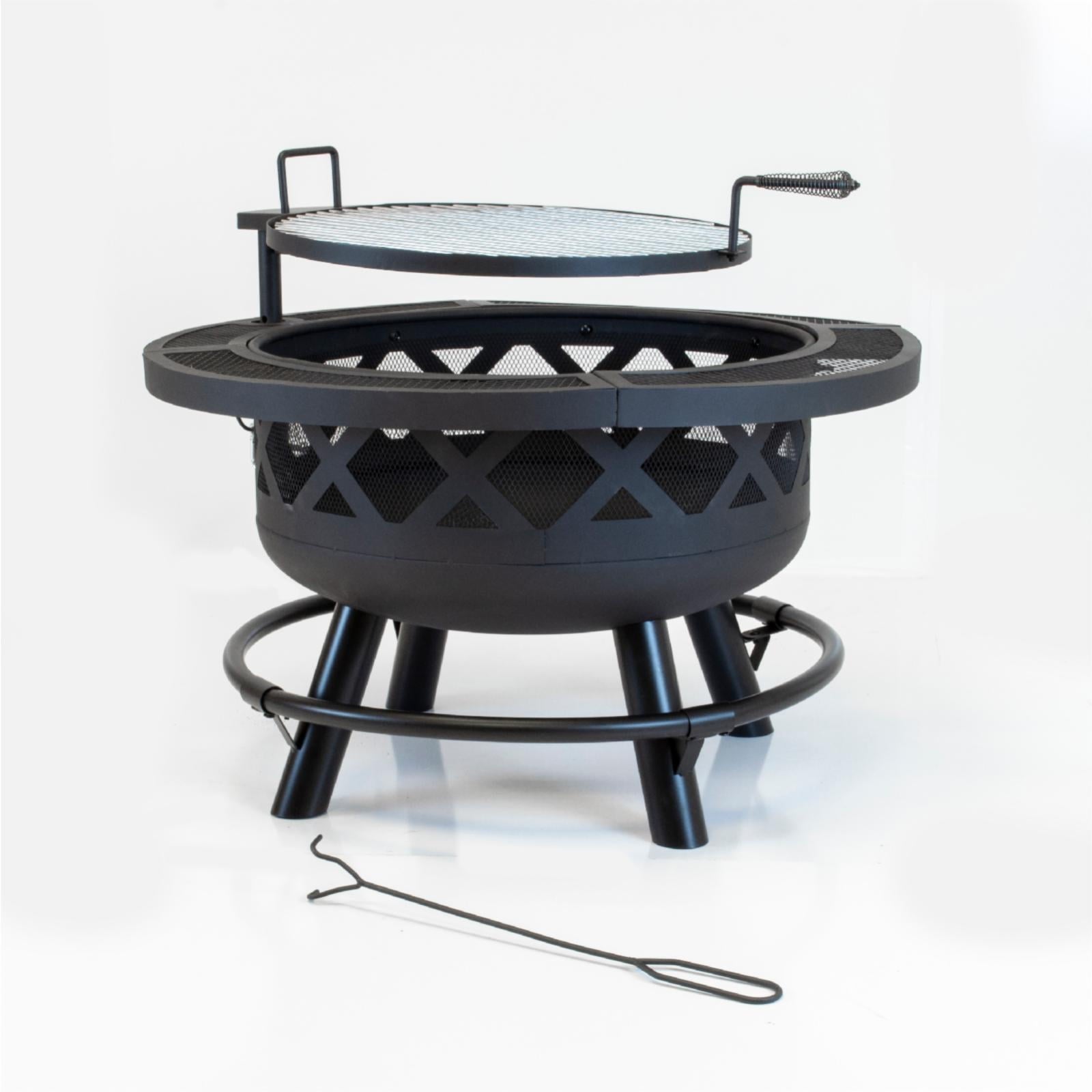 Outdoor Leisure Products 5511 32" Black Roundup Fire Pit with cooking shelf